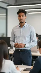 Department Head At Work In Modern Office Setting