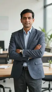 Entrepreneur At Work In Modern Office Setting