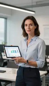 Equity Analyst Researching Emerging Market Opportunities Stock Photo