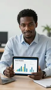 Equity Analyst Studying Sector Rotation Patterns Stock Photo