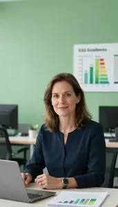 Esg Investment Specialist Comparing Sustainable Fund Performance Stock Photo