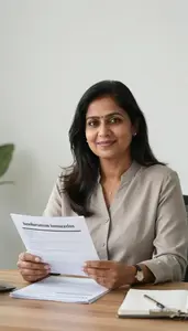 Financial Advisor Reviewing Insurance Coverage Needs Stock Photo