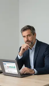 Financial Analyst Conducting Cost Analysis Stock Photo