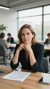 Impact Investor Evaluating Exit Strategies Stock Photo