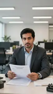 Man Finance Professional Analyzing Regulatory Compliance Reports