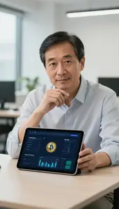 Man Finance Professional Testing Automated Investment Platform