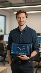 Man Finance Professional Reviewing Robo Advisor Performance