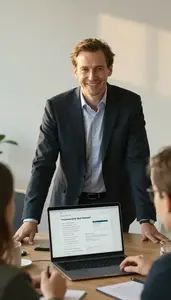 Man Finance Professional Meeting With Startup Founders
