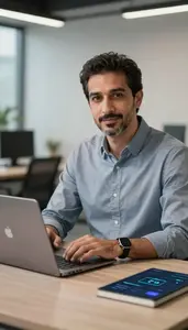 Man Finance Professional Analyzing Digital Payment Trends