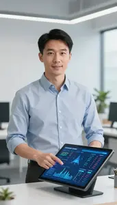 Man Finance Professional Testing Automated Investment Platform