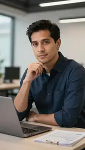 Man Finance Professional Exploring Blockchain Technology Solutions
