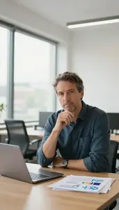 Man Investment Professional Presenting Fintech Innovation Strategy