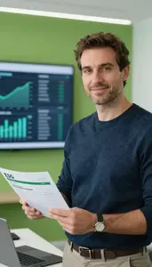 Man Investment Professional Reviewing Esg Rating Reports