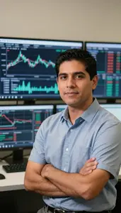 Man Investment Professional Studying Price Action Patterns
