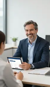 Man Investment Professional Consulting With A High Net Worth Client