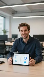 Man Investment Professional Assessing Valuation Models