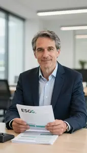 Man Investment Professional Researching Climate Conscious Investment