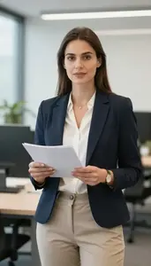 Management Consultant Reviewing Documents In Office