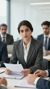 Management Consultant At Work In Modern Office Setting