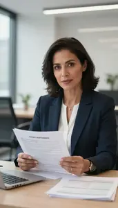 Mortgage Banker Analyzing Creditworthiness Stock Photo
