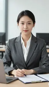 Paralegal Reviewing Documents In Office