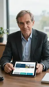 Private Banker Advising On Asset Allocation Strategy Stock Photo