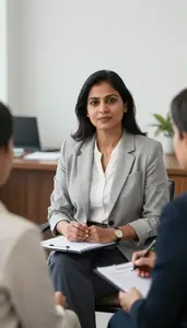 Private Banker Counseling On Estate Planning Stock Photo