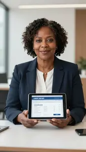 Professional Banking Executive Preparing A Credit Report