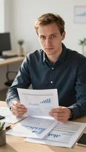 Professional Cfo Analyzing Quarterly Financial Statements