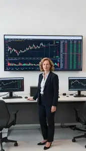 Professional Commodities Trader Analyzing Entry And Exit Points