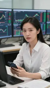 Professional Day Trader Analyzing Real Time Trading Charts