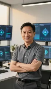 Professional Digital Wealth Manager Exploring Blockchain Technology Solutions