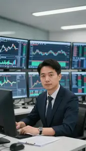 Professional Fixed Income Trader Monitoring Multiple Trading Screens
