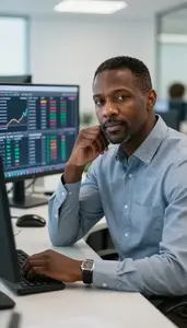 Professional Fixed Income Trader Executing Trades On A Trading Terminal