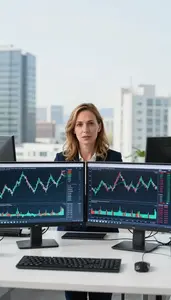 Professional Forex Trader Evaluating Market Volatility