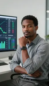 Professional Green Investment Analyst Analyzing Sustainability Metrics