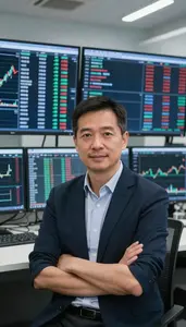 Professional Options Trader Monitoring Stock Tickers