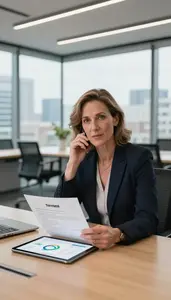 Professional Private Equity Partner Reviewing Term Sheet Documents