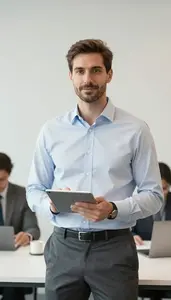 Professional Real Estate Agent In Executive Office