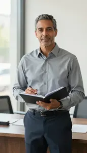 Professional Real Estate Agent Collaborating With Team