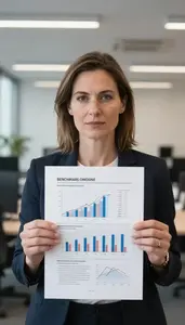 Professional Securities Analyst Comparing Benchmark Index Performance