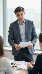 Professional Senior Consultant Collaborating With Team