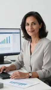 Professional Treasury Analyst Preparing Financial Reports For Executives
