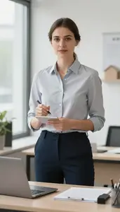 Real Estate Agent At Work In Modern Office Setting