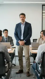 Sales Representative Leading Meeting In Corporate Office