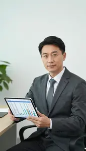 Senior Accountant Conducting Cost Analysis Stock Photo
