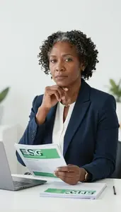 Socially Responsible Investment Advisor Presenting Green Investment Portfolio