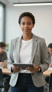 Startup Founder At Work In Modern Office Setting