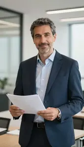 Strategy Consultant At Desk In Modern Office
