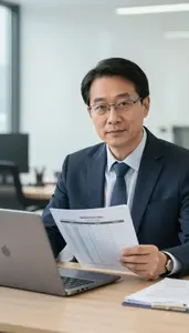 Successful Actuarial Analyst Reviewing Actuarial Tables